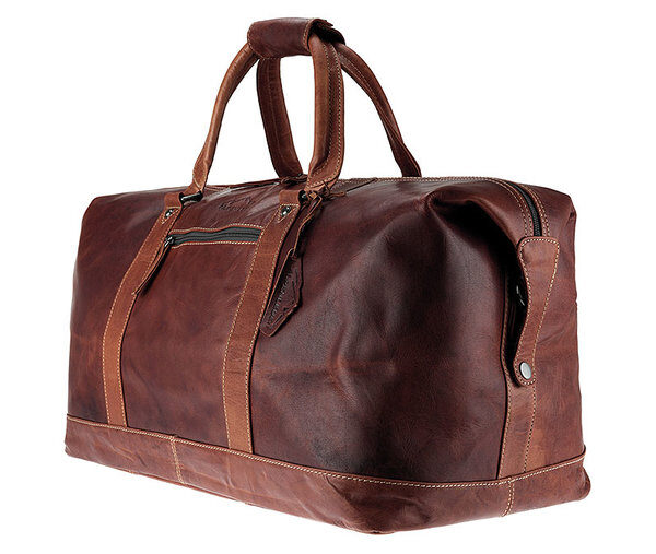 Alpenleder Leder-Reisetasche Sporttasche Alabama Brandy ist eine praktische Weekender Reisetasche aus Buffelleder