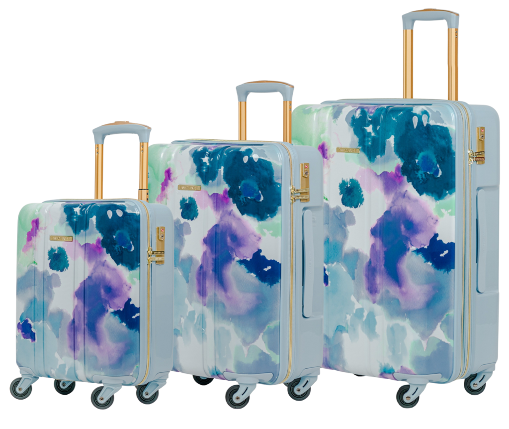 Koffer-Set XS-S-M Pastel Flowers blau Swissbags