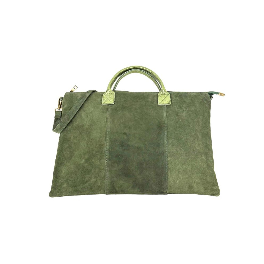 Wildleder Handtasche Tote-Bag Olive-green